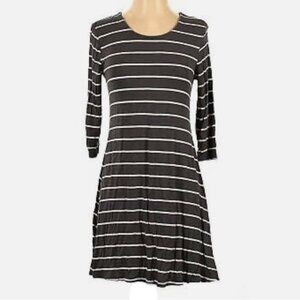 gray and white striped shift